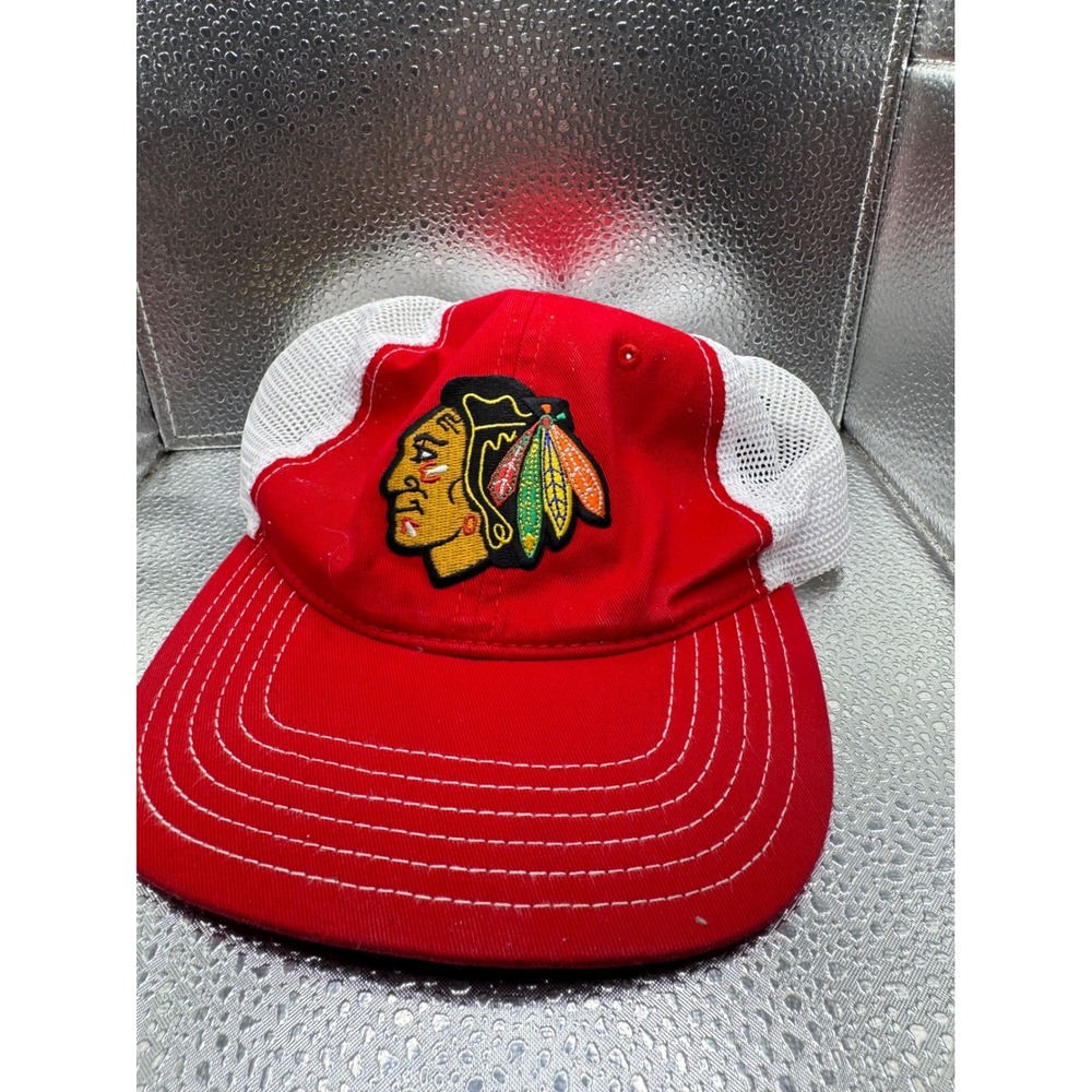 Chicago Blackhawks Otto Cap Trucker Hat Red White Snapback NHL Hockey Mesh OSFM